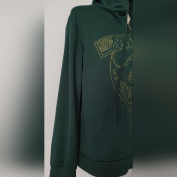 Unbranded Jacket Unixex Green With Hoodie Zipper Front Medium Pockets Good Co - Picture 2 of 6